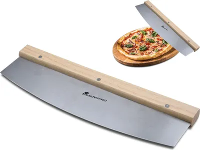 Produktbild von Großer Pizzaschneider mit Edelstahlklinge Größe 35 x 10 x 2 cm Professionelles Pizzamesser - Präzises und einfaches Schneiden