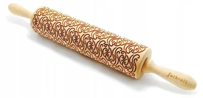 Produktbild von Folkroll Gravierte Kuchenrolle Motiv 43 cm Buchenholz
