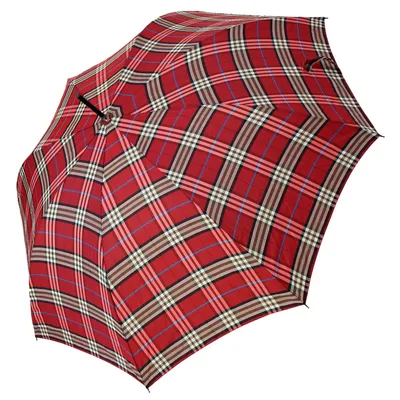 Produktbild von Jasch Regenschirm Stockschirm Damen Herren Karo Rot Automatik Windproof Fiberglas