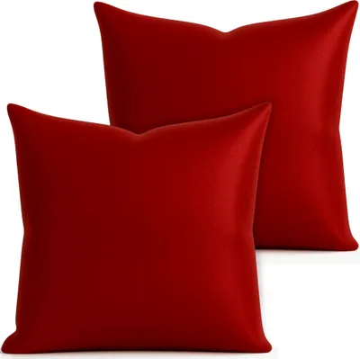Produktbild von 2er Set Kissenhülle 40x40 cm dunkelrot mit Reißverschluss als Deko