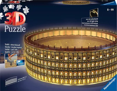 Produktbild von Puzzle 3D Ravensburger Koloseum w Rzymie nocą 11148 - świeci w ciemności