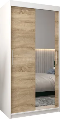 Produktbild von Kleiderschrank, Schiebetürenschrank Schlafzimmer, Schrank mit Spiegel TOKYO 2 100 cm