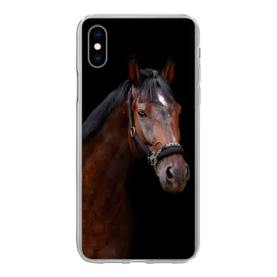 Produktbild von MuchoWow® Handyhülle Schutzhülle Hülle für iPhone Xs Pferd - Tiere - Braun Silikon Softcase Handy Hülle - Handytasche