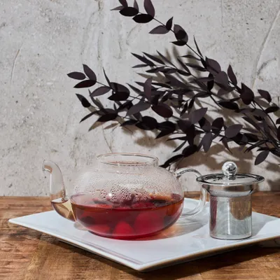 Produktbild von Teekanne aus Glas mit Edelstahl-Teesieb, 700 ml