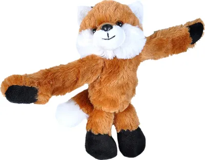 A plush toy fox with its arms outstretched.