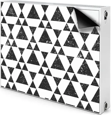 Produktbild von Magnet Heizung Verkleidung Abdeckung Heizung Heizkörperabdeckung 80x60 cm  - Schwarz, Weiß, Dreiecke