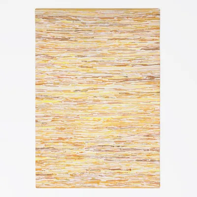 Produktbild von MY-RUG Fleckerlteppich,Rajesh, 200x140, Chindi-Teppich gelb, aus recycelten Baumwollresten, Fleckerl, handgewebt, wendbar, rechteckig