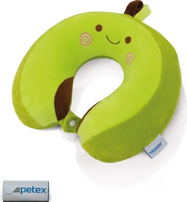 Produktbild von Avocado Nackenkissen mit Memory Schaum, Reisekissen, Nackenhörnchen, ergonomisch, Bezug abnehmbar | PETEX