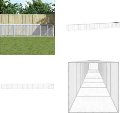 Zdjęcie produktu dla vidaXL Klatka dla kurcząt z dachem antracytowa 1003x98x90 cm Stal ocynkowana - Klatka dla kurcząt - Klatki dla kurcząt - Kurnik - Kurnik