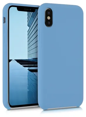 Produktbild von kwmobile Handyhülle für Apple iPhone X Hülle - Case Silikon - Kabelloses Laden - Schutzhülle Cover in Vintage Blue