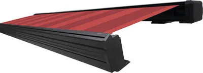 Produktbild von SOLUNA Kassettenmarkise Exquisit 4,5x2,5 Dessin D035 Gestell DB703 dunkelgrau Antrieb rechts inkl. Motor und Wandschalte