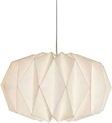 Produktbild von Ibenzoa® Papier-Deckenlampenschirm mit Origami‑Muster – Ø 60 cm × H 25 cm, leichter, UV‑beständiger Lampenschirm, feuchtigkeitsresistent (IPX4), kompatibel mit E27 (max. 40W)