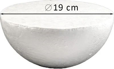 Produktbild von Styropor Halbkugel Vollform, weiß, ca. 19x11 oder ca. 29x17 cm - DIY, Größe:19x11cm