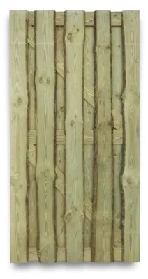 Produktbild von WOODTEX Grün 180x180 cm Sichtschutzzaun, Gartenzaun aus massiver Lärche, Rustikale Optik, Gerade Bretter, Langlebiges Holz Garten Tor