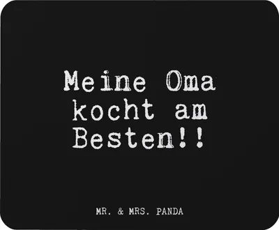 Produktbild von Mr. & Mrs. Panda Mouse Pad Meine Oma kocht am... - Schwarz - Geschenk, Großeltern, Omi, Enkelkinder, pc mousepad, mauspad, Sprüche, laptop