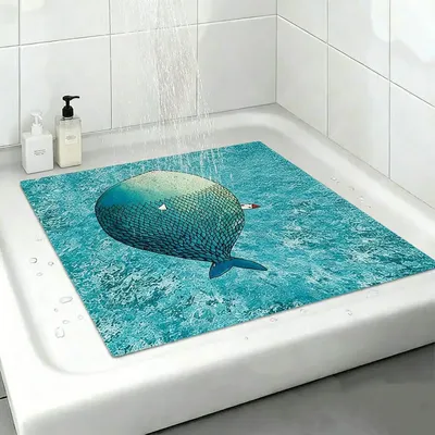 Productafbeelding van Badmat 80x80 cm, douchemat antislip, PVC met afvoergat, geschikt voor natte ruimtes