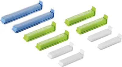 Image de WÜLLNER & KAISER Clip pour fermeture de sachets, couleurs assorties, paquet de 10