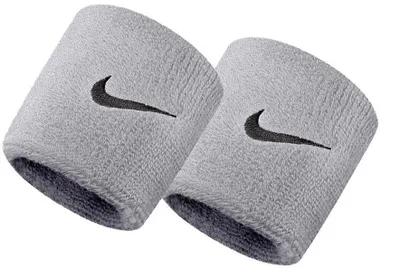 Produktbild von Nike Swoosh Armbänder Matt Silber-Schwarz Grau