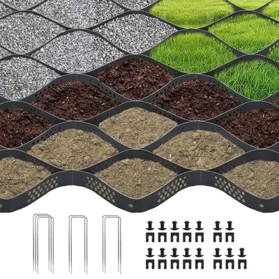 Produktbild von Bodenrost 2 Zoll Dick - Geocell-Raster 5 x 3 Meter - Stabilität für Garten und Einfahrt