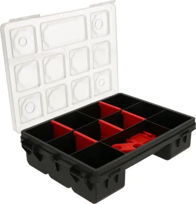 Zdjęcie produktu dla KOTARBAU® Pudelko do sortowania 19 cm 11 przegród Magazyn drobnych czesci Regulowane przegrody