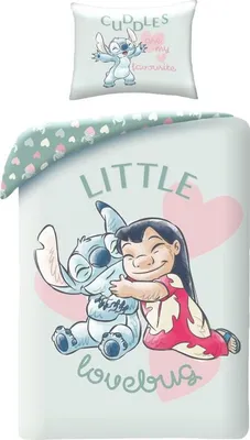 Zdjęcie produktu dla Poszewka na kołdrę Stitch  lovebug 160 x 200 cm - 70 x 80 cm - bawełna