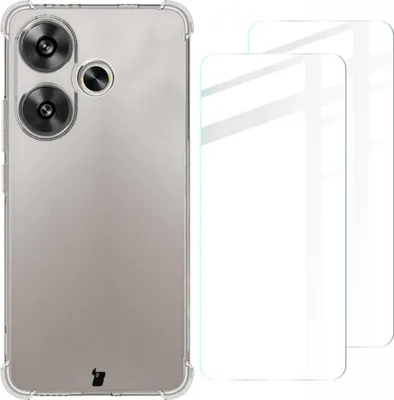 Produktbild von Bizon Case Clear Pack Hülle + 2x Schutzglas Xiaomi Poco F6 klar