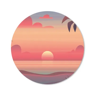 Produktbild von MuchoWow® Mauspad Mousepad Sonne - Meer - Strand - Palme 40x40 cm - Mousepads - Maus Mat - Pad - Mausunterlage - Schreibtisch Accessoires
