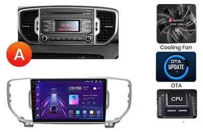 Zdjęcie produktu dla Carplay, ekran dotykowy, odtwarzacz audio, kompatybilny z modelem Kia Sportage Mk4 (QL) w latach 2015-2021, wbudowany wentylator chłodzący, nawigacja GPS z systemem Android, model V1 Plus (2GB-32GB) - A