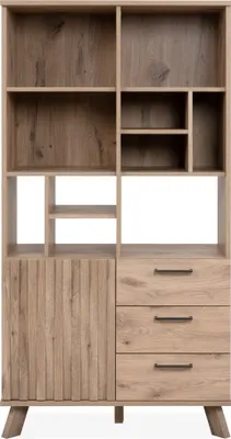 Produktbild von Highboard "Wellington 53A" in Schwedeneiche. Abmessungen (BxHxT) 84,5x160x40 cm