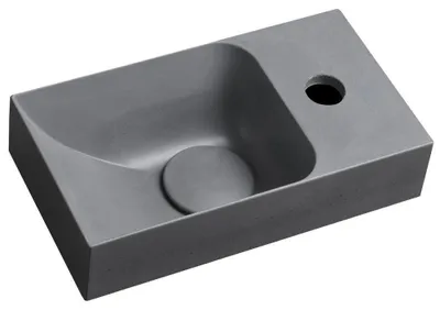 Obrázok produktu pre PICCOLINO Betónové umývadlo 30,8x10x17cm, otvor na batériu vpravo, sivé