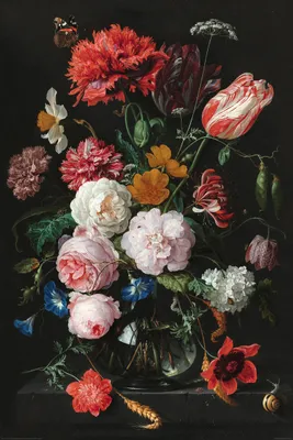 Obrázek produktu pro Jan Davidsz de Heem Plakát Zátiší s květinami 61 x 91,5 cm