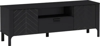 Produktbild von BETTSO Zweitüriger RTV LUMI-Schrank Schwarz für das Wohnzimmer