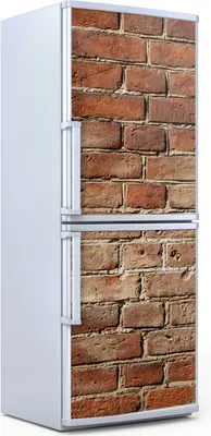 Produktbild von Kühlschrankdekoration  60x180 cm  Aufkleber auf dem Kühlschrank - Rot Wand Ziegel Backstein
