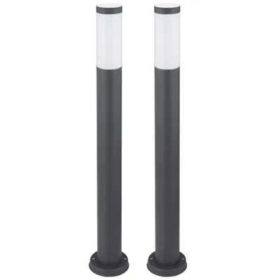 Produktbild von 2er Set RGB LED Stehleuchte, Edelstahl anthrazit H 80 cm