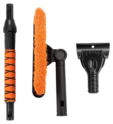 Produktbild von Auto-Schneebesen, Eiskratzer mit Schaumstoffgriff, 2-in-1, ausziehbare Windschutzscheibe zum Entfernen von LKWs, SUVs, Orange