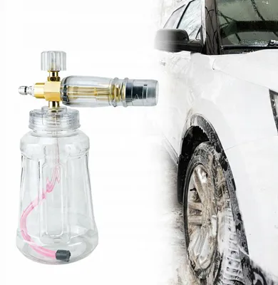 Obrázok produktu pre Rosfix ClearFoam ProJet CF100 – Penová Nadstavec 1 l, 1/4” Mosadz, Priehľadná Nádoba, Nastaviteľný Uhol Striekania, pre Tlakové Čističe