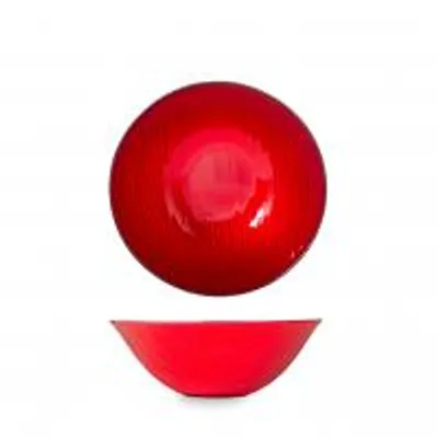 Immagine prodotto di H&H Ciotola Silk Red In Vetro Rosso Cm 22