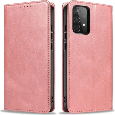 Produktbild von Handyhülle für Samsung Galaxy A52 Kunstleder Flip Cover Hülle Handytasche Case Kartenfach Farbe: Rosa