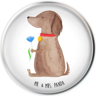 Produktbild von Mr. & Mrs. Panda Waschbecken Ablaufstopfen Hund Blume - Weiß - Geschenk, abfluss stöpsel, Abflussstopfen, Süß, waschbeckenstöpsel, Hunde, Hundeliebe, Ablaufgarnitur