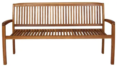 Produktbild von vidaXL Gartenbank 3-Sitzer Stapelbar 159 cm Massivholz Teak