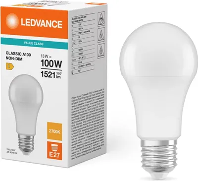 Obrázok produktu pre LEDVANCE LED CLASSIC A 13W 827 matná žiarovka E27 1521lm 2700K teplá biela ako 100W 4099854048906