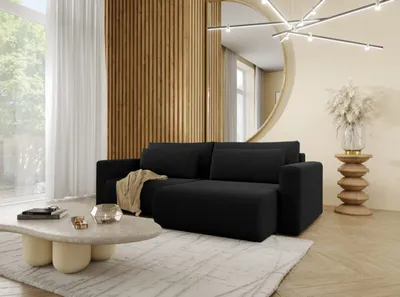 Produktbild von Intenso Ecksofa Sofa L Form Bettkasten Schlaffunktion "CURIOO L", Schwarz, Rechts