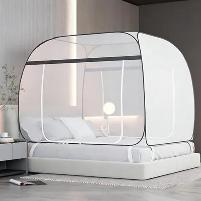 Produktbild von Moskitonetz Bett Pop Up,180cmX200cm Faltbares Bett-Moskitonetz,Mobiler Insektenschutz Moskitozelt,Tragbares Reise-moskitonetz,Faltbares Anti Mosquito Bites Mückennetz für Schlafzimmer,Outdoor