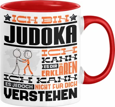 Produktbild von Judoka Geschenk Kaffee-Tasse Geschenkidee für Judoka Ich Bin Judoka Ich Kann Es Dir Erklären Jedoch Nicht Für Dich Verstehen Spruch Lustig (Rot)