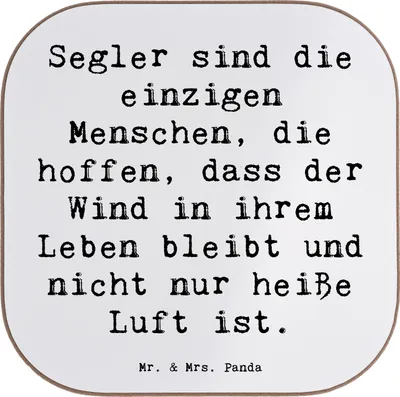Produktbild von Mr. & Mrs. Panda Holzuntersetzer Spruch Segeln Lebenswind - Weiß - Geschenk, Wassersport, Untersetzer für Gläser, Sportler Geschenke, Teamarbeit, Teamsport, Naturgewalten
