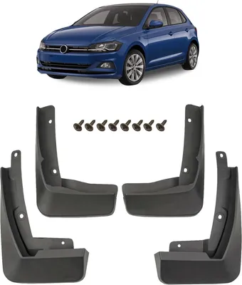 Produktbild von 4er-Set Schmutzfänger-Kit mit Befestigungssatz, passend für Volkswagen Polo MK6 VI AW 2017+