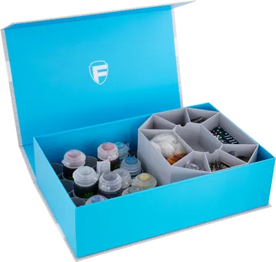 Produktbild von Feldherr Magnetbox blau für 18 Citadel Farbtöpfchen (18 ml / 24 ml) + Spielmaterial