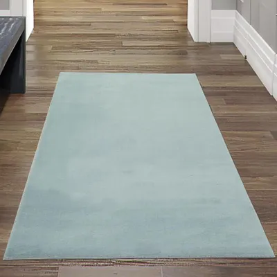 Obrázok produktu pre Koberec Shaggy s vysokým a dlhým vlasom | prateľný | v modrej farbe Rozmery – 80 x 300 cm