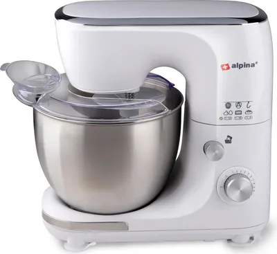 Produktbild von Küchenmaschine mit Edelstahlschüssel 12 Geschwindigkeiten Weiß