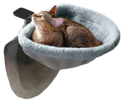 Klappbares Katzenbett für Schreibtisch, Plüsch, bis 18 kg, waschbar